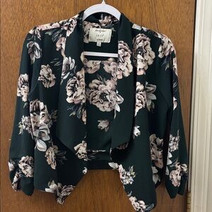 Iris Black Floral Blazer